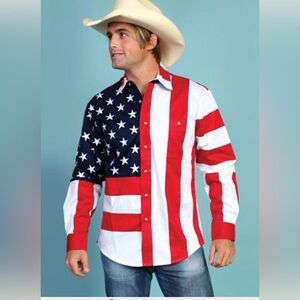 Scully long sleeve men’s patriotic western shirt size L